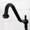 Kingston Brass Widespread Kitchen Faucet with Brass Sprayer, Matte Black KB1790WLLBS - alternate 2